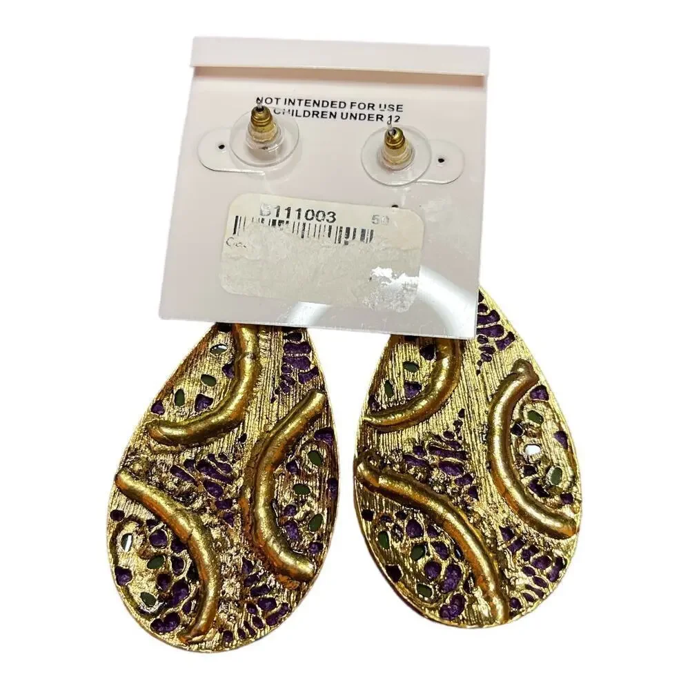 Beya Green Rhinestones Gold Hanging Earrings 3